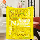 Personalized Custom Name/Text Blue Flannel Blanket
