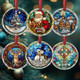 Personalized Stained Glass Christmas Ornament 2025, Custom Name Holiday Tree Decoration