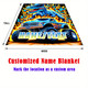 Customizable Dinosaur & Monster Truck Flannel Blanket