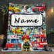Personalized Fire Rescue Blanket Custom Name/Text