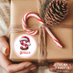 Personalized Initial Stickers for Christmas Gifts,  Christmas Themed Letter Stickers