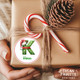 Personalized Initial Stickers for Christmas Gifts,  Christmas Themed Letter Stickers
