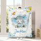 Personalized Digital Printing Flannel Fleece Blanket, Elephant Element