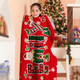 Personalized Christmas Reindeer Santa Claus Name Blanket