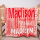Personalized Name Fleece Blanket, Custom Word Cloud, Newborn Gift
