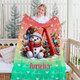 Personalized Santa Hat Snowman Penguin Initial Word Cloud Blanket