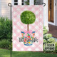 Topiary Garden Flag, Grandmillennial Porch Flag, Cottagecore Pink Flag, Summer Garden Decor