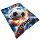 Custom Name Soccer Blanket a?? Soft Flannel Throw with Vibrant Digital Printing
