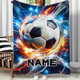 Custom Name Soccer Blanket a?? Soft Flannel Throw with Vibrant Digital Printing