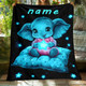 Personalized Name Starry Night Elephant Blanket a?? Soft Flannel