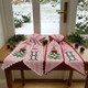 Personalized Christmas Wreath Sash, Embroidered Tree Monogram Striped Ribbon