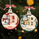 Personalized Snowman Christmas Ornament, Wooden custom name tags