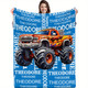Customizable Monster Truck Flannel Throw Blanket