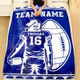 Customizable Football Blanket - Personalized Name and Team Design