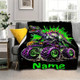 Creative Dinosaur Off-Road Truck Pattern Text Custom Flannel Print Blanket
