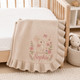 Personalized Baby Girl Blanket, Embroidered Bunny & Floral, Custom Name Sophie