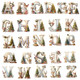 Custom Letter ornament, Christmas Letters Clipart, Christmas Reindeer