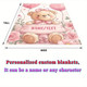 Custom Blankets Cute Pink Teddy Bear with Personalized Name