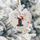 Personalized Christmas Initial Name Heart-Shaped Ornament