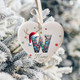 Personalized Christmas Initial Name Heart-Shaped Ornament