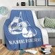 Customizable Boxing Gloves Design Throw Blanket, Personalized Name Gift