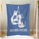 Customizable Boxing Gloves Design Throw Blanket, Personalized Name Gift