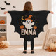 Personalized Kids Bat Cape, Custom Name Halloween Costume, Black Vampire Wings