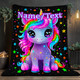 Custom Name, Cartoon Cute Unicorn, Women Like HD Print Blanket