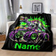 Personalized Monster Truck Flannel Blanket