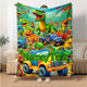 Customizable Dinosaur Park Flannel Blanket a?? Personalized Name