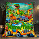 Customizable Dinosaur Park Flannel Blanket a?? Personalized Name