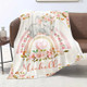 Custom Name Floral Pink Elephant Blanket