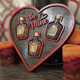 Valentines Day Gift for him, Be Mine Heart-Shaped Mini Liquor Bottle Display Tray