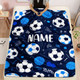 Glam Style Custom Name Football Print Flannel Throw Blanket