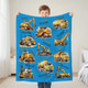 Personalized Construction Trucks Soft Throw Blanket