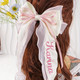 Customizable Pink Bow Hair Clip for - Personalized Name Embroidery