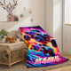 Custom Name Monster Truck Flannel Blanket - Vibrant Oil Painting Design