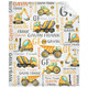 Custom Name Construction Truck Theme Throw Blanket