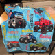 Personalized Monster Truck Kids Blanket - Custom Boys Name Throw