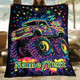 Creative Off-Road Truck Pattern Text Fleece Printed Blanket
