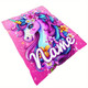 Personalized Name Lovely Dazzling Flower Unicorn Print Portable Blanket
