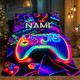 Custom Name Gaming Controller Flannel Throw Blanket