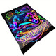 Customizable Gamer's Flannel Blanket with Vibrant Neon Gamepad Design
