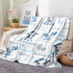 Custom Your Name Blanket, Cute Elephant Print Text Blanket