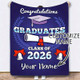 Custom Name Graduation Season 2025 Fleece Blanket Signature