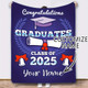 Custom Name Graduation Season 2025 Fleece Blanket Signature
