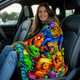 Custom Cartoon Dinosaur Family Blanket | Lightweight Flannel Home Furnishings Bedding Blanket