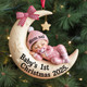 Babya??s First Christmas Ornament, Moon Acrylic Keepsake