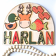 Sportsman name puzzle with deer, mallard duck and fish for kids