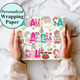 Personalized Wrapping Paper Pink Christmas Gift Wrap with Name Custom